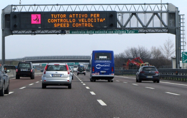 Italijos autostrados greičio apribojimas