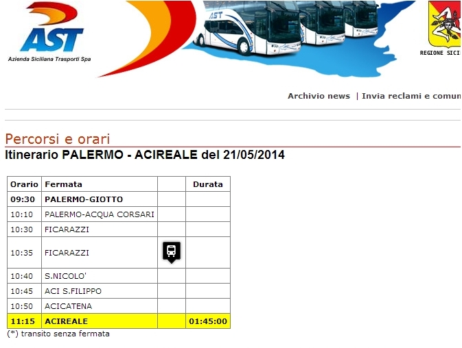 AST bus Sicily Italy